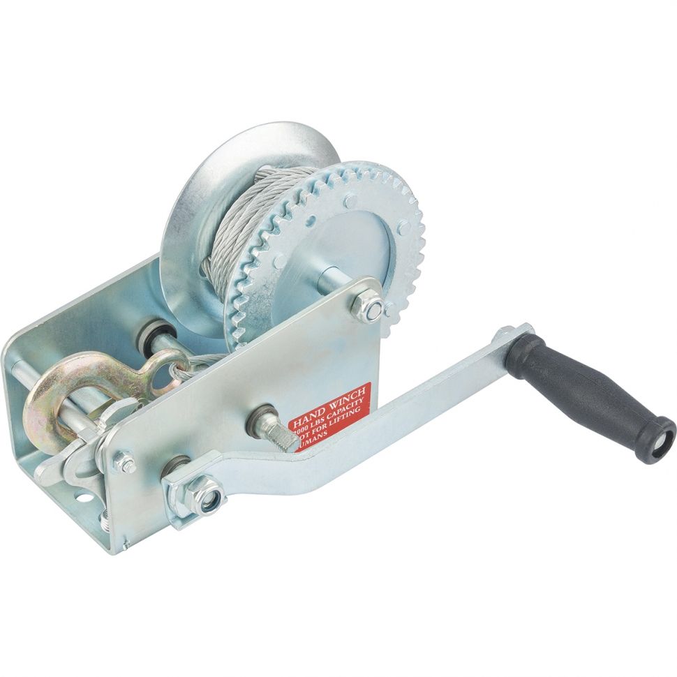 Лебедка шестеренчатая, тяга 0.8 т, тросовая Matrix