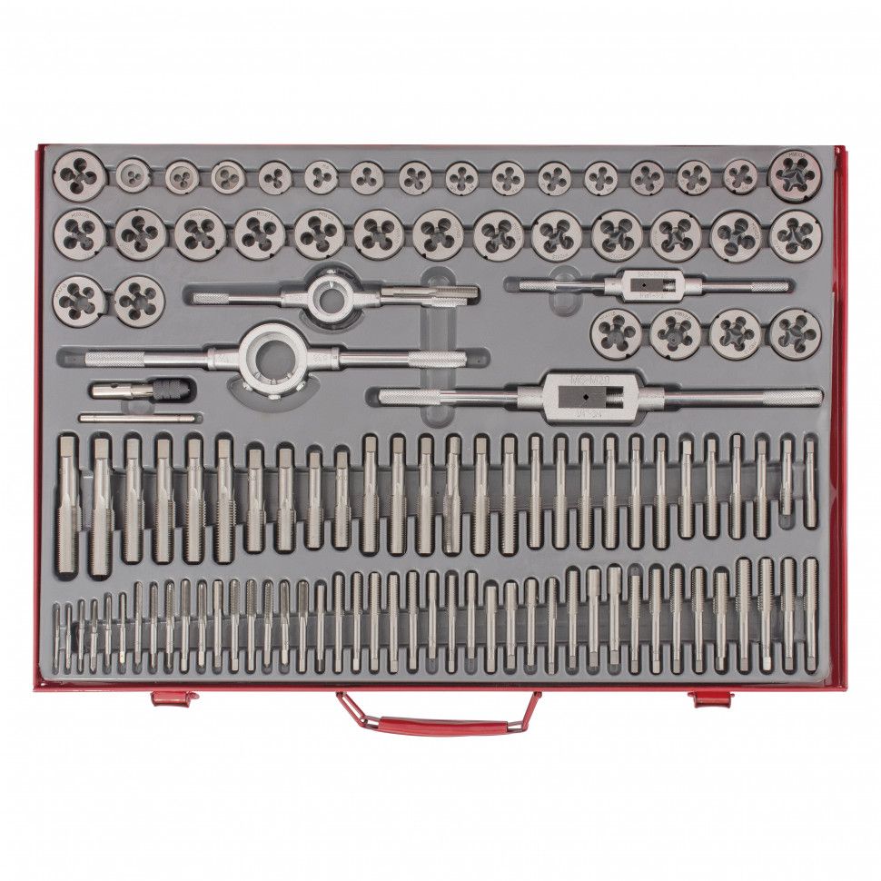 Набор метчиков и плашек М2-М18, 110 шт, металлический кейс Matrix