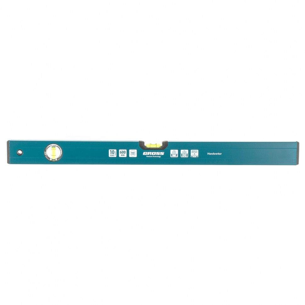 Уровень алюминиевый, 600 мм, 2 глазка, HanD Werker Gross