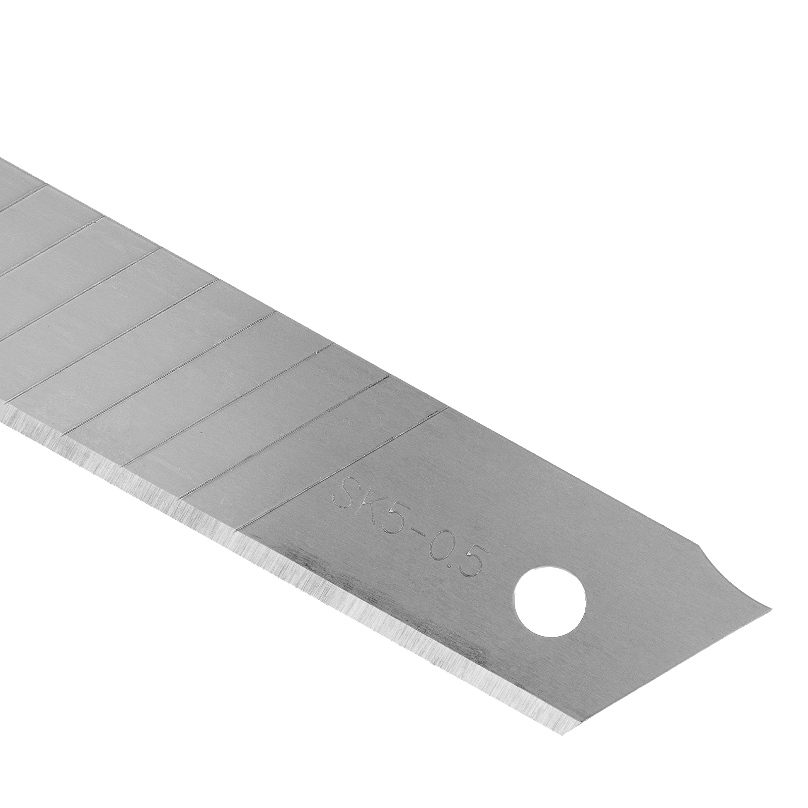Лезвия, 18 мм, сталь SK5 - 0,5 мм, многосегментные, 10 штук Denzel