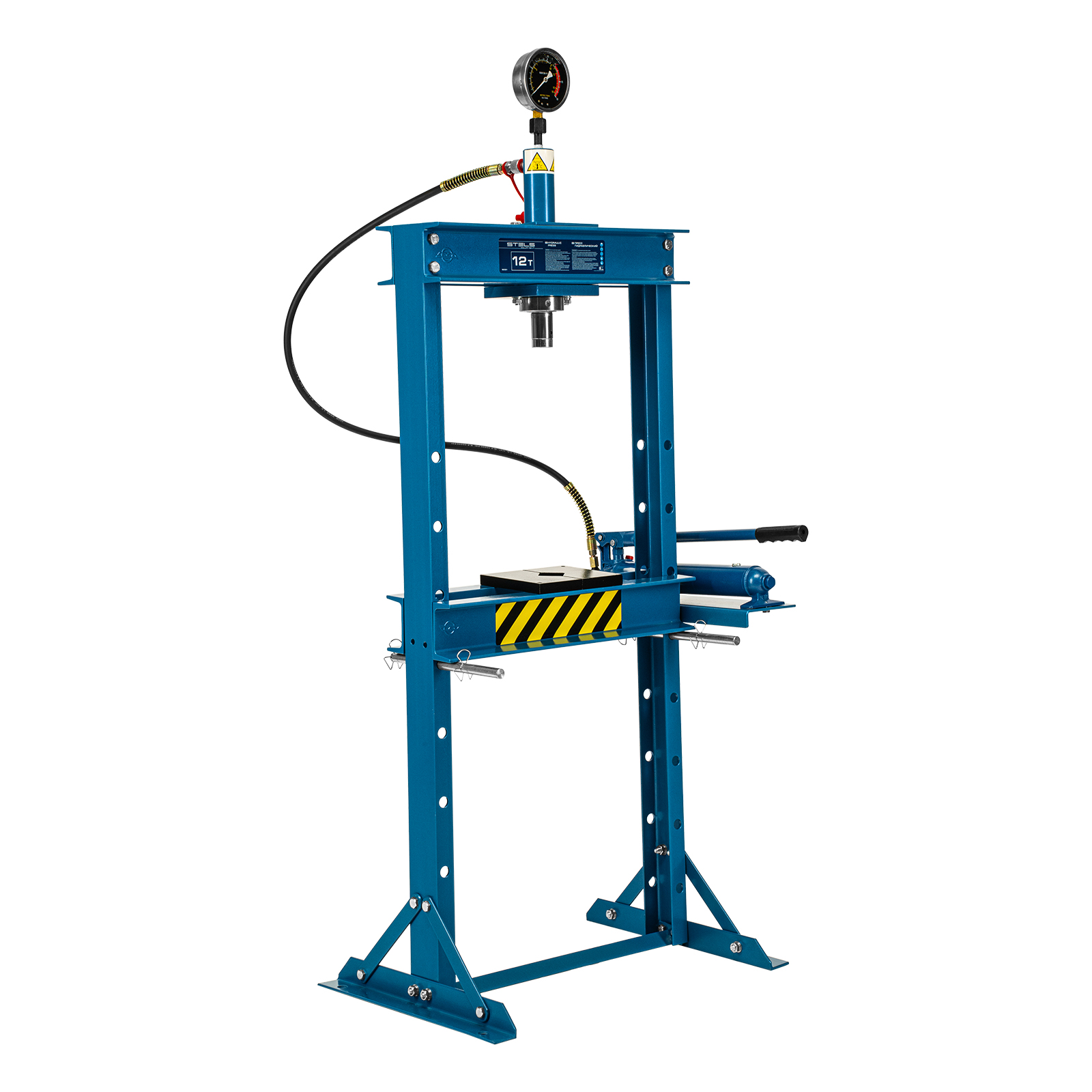 Пресс гидравлический с манометром, 12 т (комплект из 2 частей) Stels