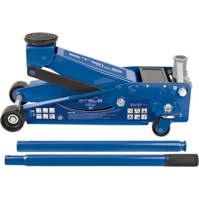 Домкрат гидравлический подкатной, быстрый подъем, 3 т, Quick, 130-465 мм, профессиональный Stels