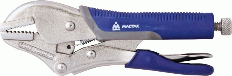 Зажим с фиксатором 250 мм, с прямыми губками МАСТАК 036-10250H