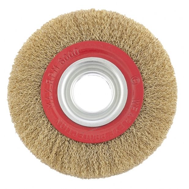 Щетка для точила, 175 мм, посадка 32 мм, плоская, латунированная витая проволока Matrix