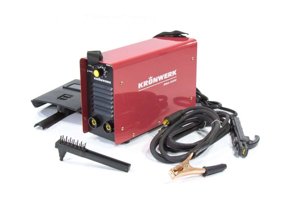 Аппарат инверторный дуговой сварки ММА-200IW, 200 А, ПВР 60%, диаметр электрода 1.6-5 мм, провод 2 м Kronwerk
