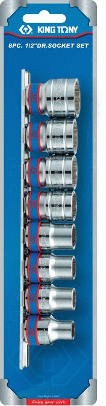 Набор торцевых головок 1/2", шестигранные, 10-22 мм, 8 предметов KING TONY 4510MR