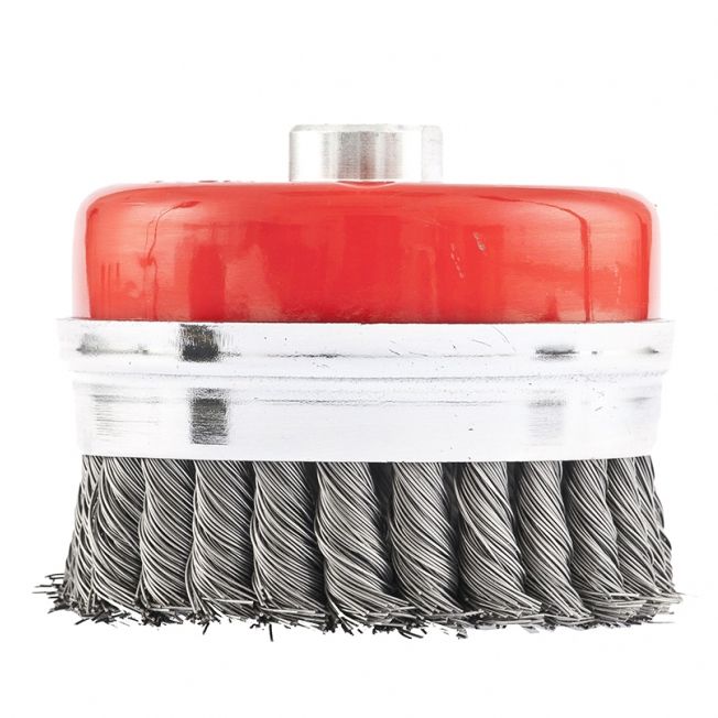 Щетка для УШМ Heavy Duty, 125 мм, М14, "чашка", крученая проволока 0.5 мм Matrix