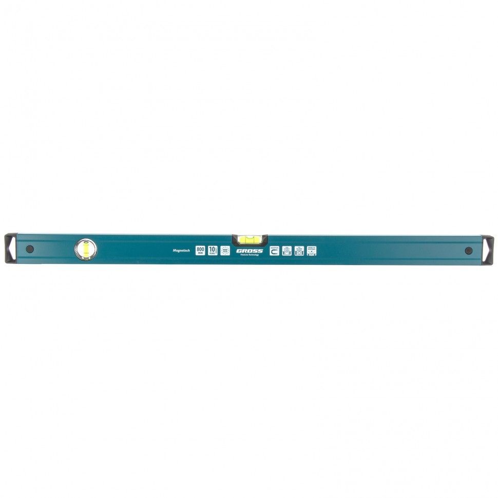 Уровень алюминиевый, 800 мм, магнит, 2 глазка, Magnetisch Gross