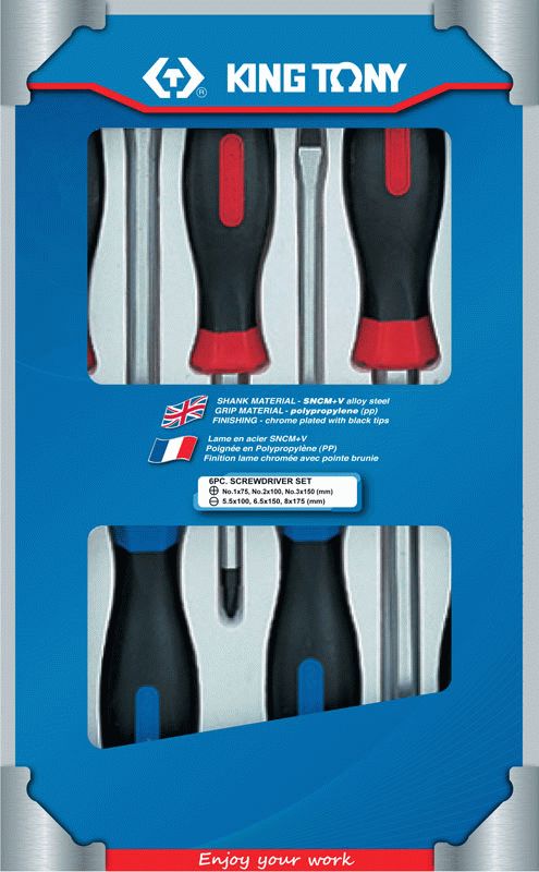 Набор отверток, силовые, 6 предметов KING TONY 30206MR