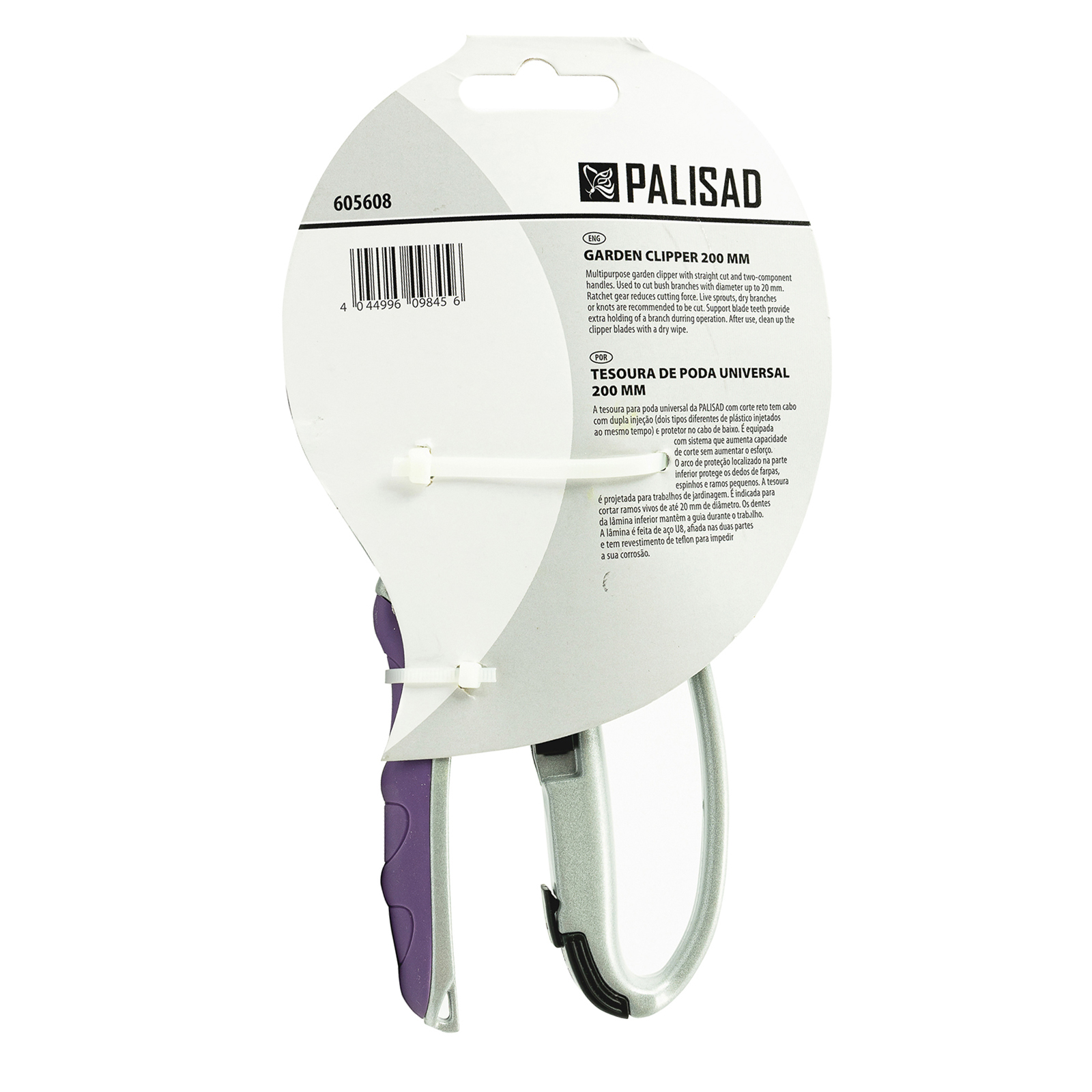 Секатор прямого реза, 200 мм, храповой механизм, металлические обрезиненные рукоятки, LUXE Palisad