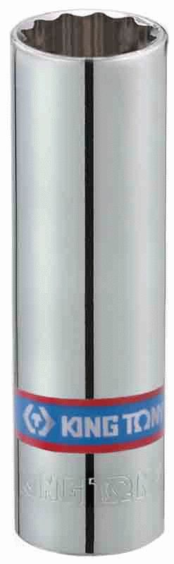 Головка свечная двенадцатигранная 1/2", 14 мм, L = 70 мм, резиновый фиксатор KING TONY 463014RC