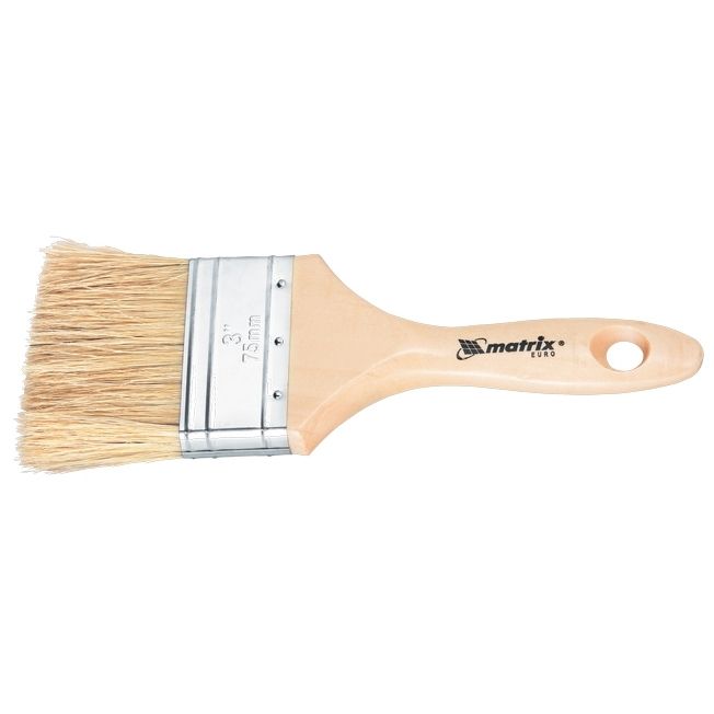 Кисть плоская "Евро" 2", натуральная щетина, деревянная ручка MTX