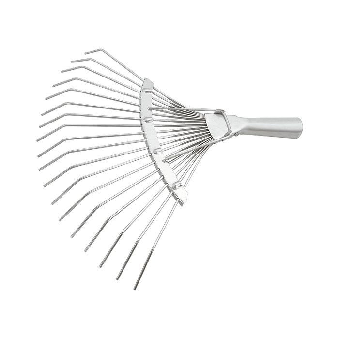 Грабли веерные стальные, 350 мм, 18 круглых зубьев, оцинкованные, без черенка, Россия, Сибртех