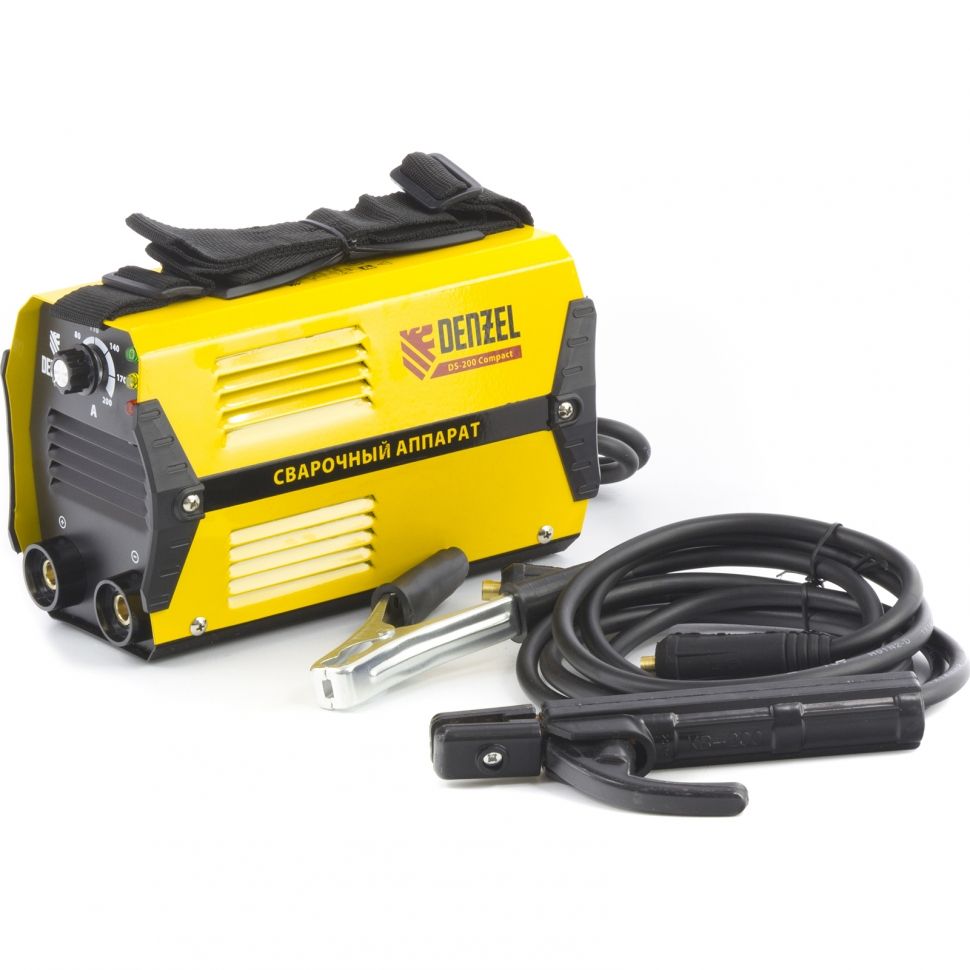 Аппарат инверторный дуговой сварки DS-200 Compact, 200 А, ПВ 70%, диаметр электрода 1.6-5 мм Denzel