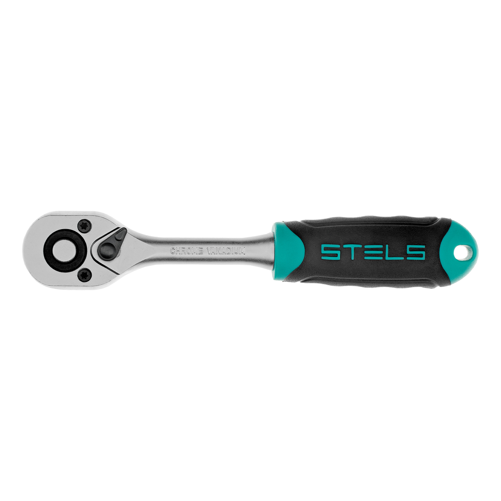 Ключ-трещотка 1/4", CrV, 72 зуба, с быстрым сбросом, матовый хром Stels