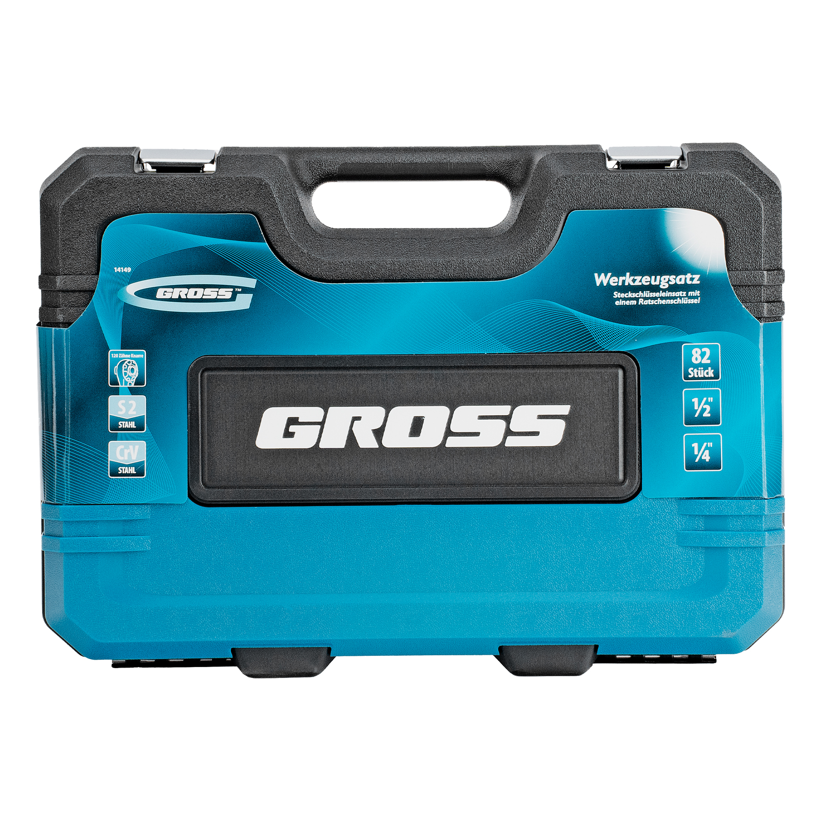 Набор инструментов, 1/4", 1/2", CrV, 120 зубьев, 82 предмета Gross