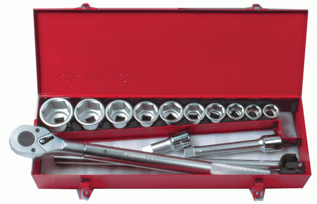 Набор торцевых головок с принадлежностями 3/4", шестигранные, 22-50 мм, 14 предметов KING TONY 6314MR