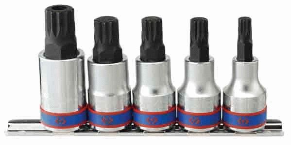 Набор торцевых насадок 1/2", Spline, М8-М16, 5 предметов KING TONY 4105PR