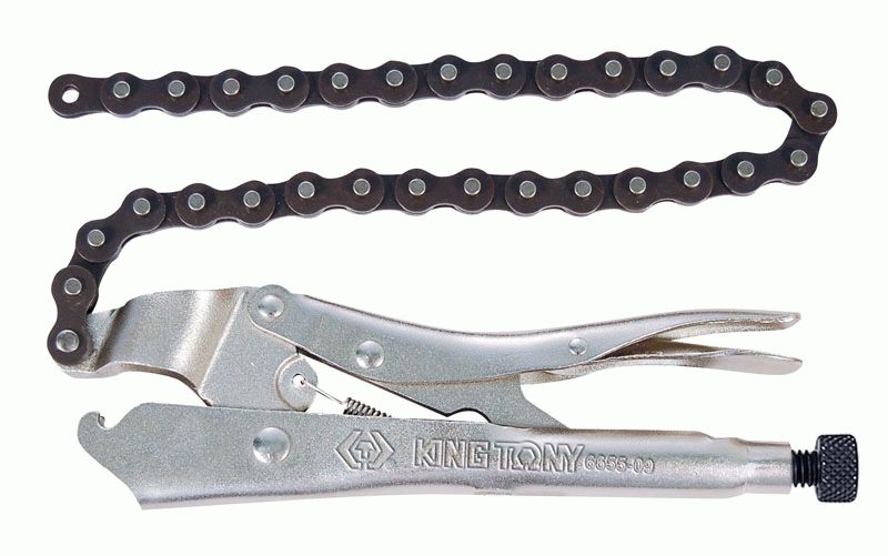 Съемник масляных фильтров, 60 -140 мм, цепной с фиксатором KING TONY 6655-09