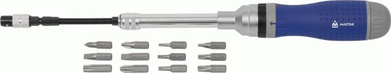 Отвертка со сменными вставками (битами), 13 в 1 МАСТАК 049-13B