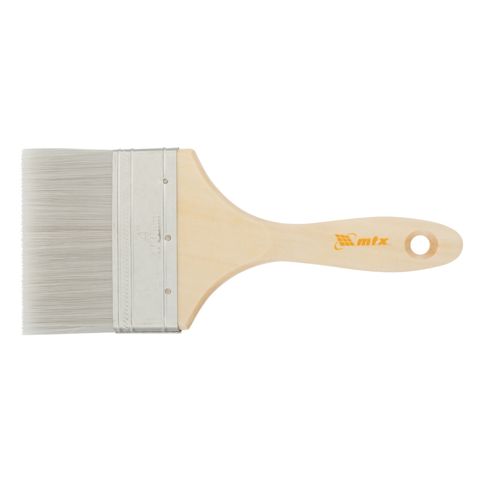 Кисть плоская для лаков "Евро" 4", искусственная щетина, деревянная ручка MTX