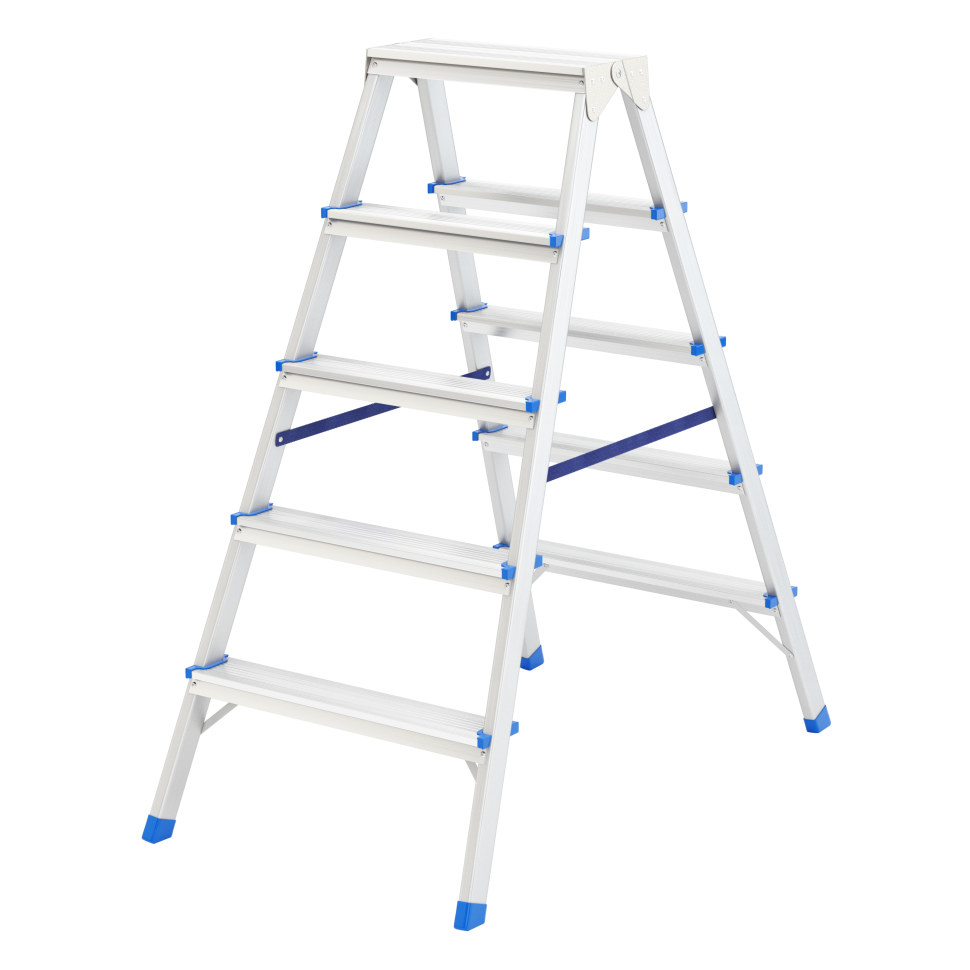 Стремянка двусторонняя 5 ступеней, алюминиевая, Россия, Сибртех