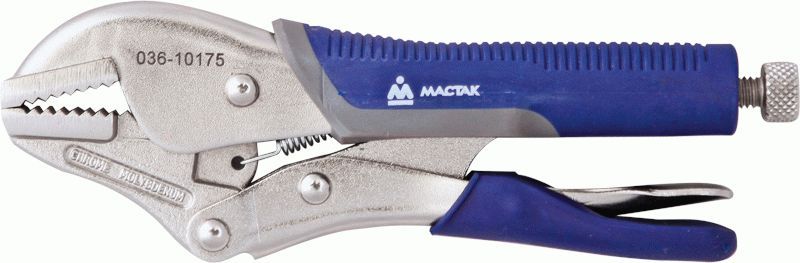 Зажим с фиксатором 175 мм, с прямыми губками МАСТАК 036-10175H