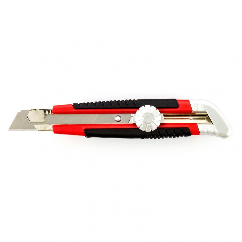 Нож, 18 мм, выдвижное лезвие, металлическая направляющая, винтовой фиксатор лезвия MTX