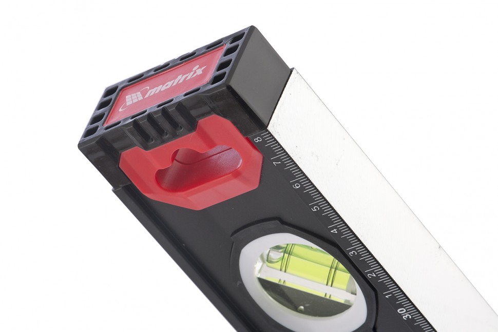 Уровень алюминиевый, усиленный, фрезерованный, 3 глазка, двухкомпонентные рукоятки, 1000 мм Matrix