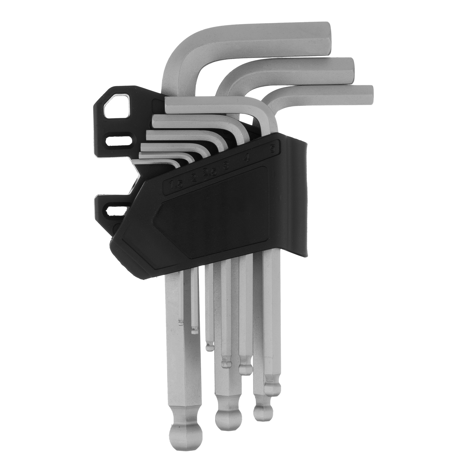 Набор ключей имбусовых, HEX, 1,5-10 мм, CrV, 9 шт., с шаром Сибртех