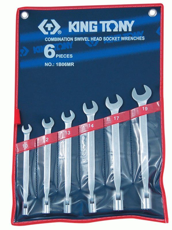 Набор комбинированных ключей, 10-19 мм, 6 предметов KING TONY 1B06MR