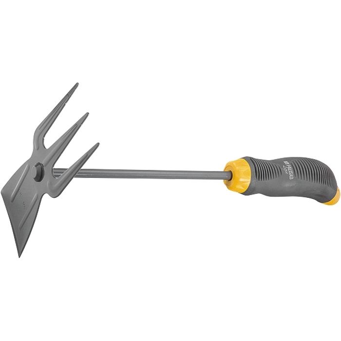 Мотыжка комбинир, профиль "трапеция" и 3 - зубая, эрг. дву х комп. Рукоятка, Luxe, Palisad