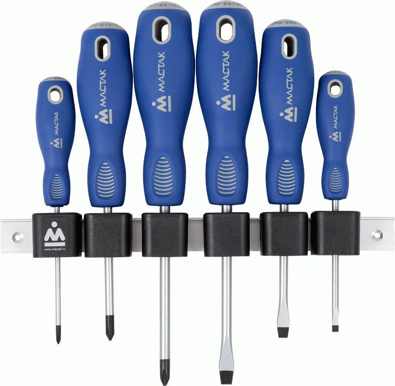Набор отверток с держателем, 6 предметов МАСТАК 04-6RB