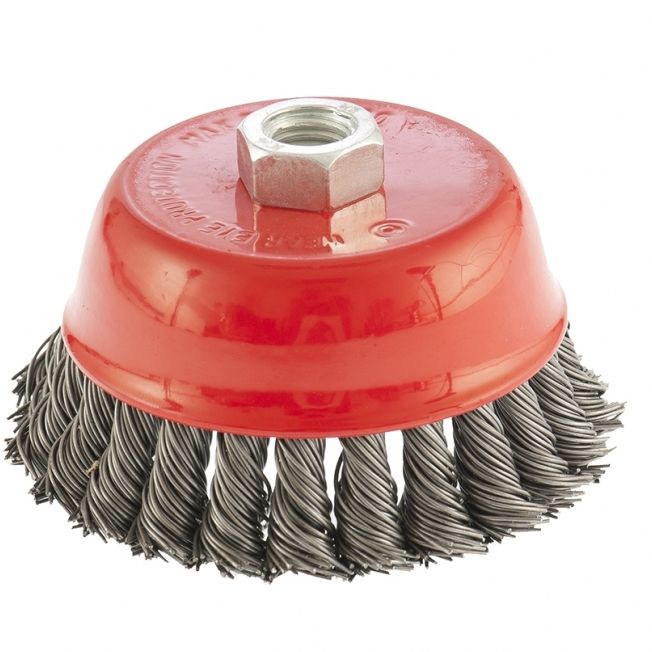 Щетка для УШМ, 100 мм, М14, "чашка", крученая проволока 0.8 мм Matrix