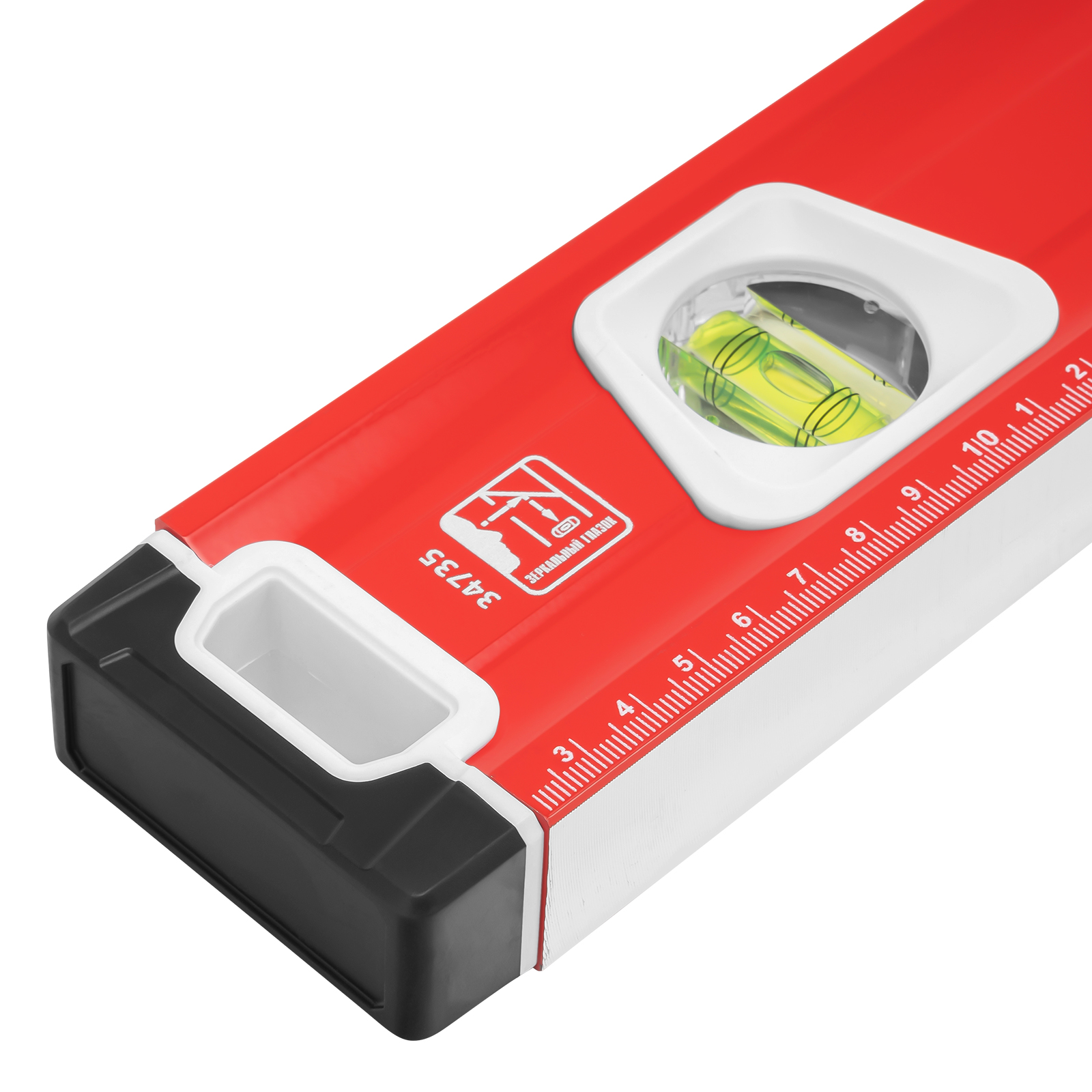 Уровень алюминиевый, магнит, фрезерованный, 3 глазка (1 зеркальный) двухкомпонентные рукоятки, 1500 мм Matrix