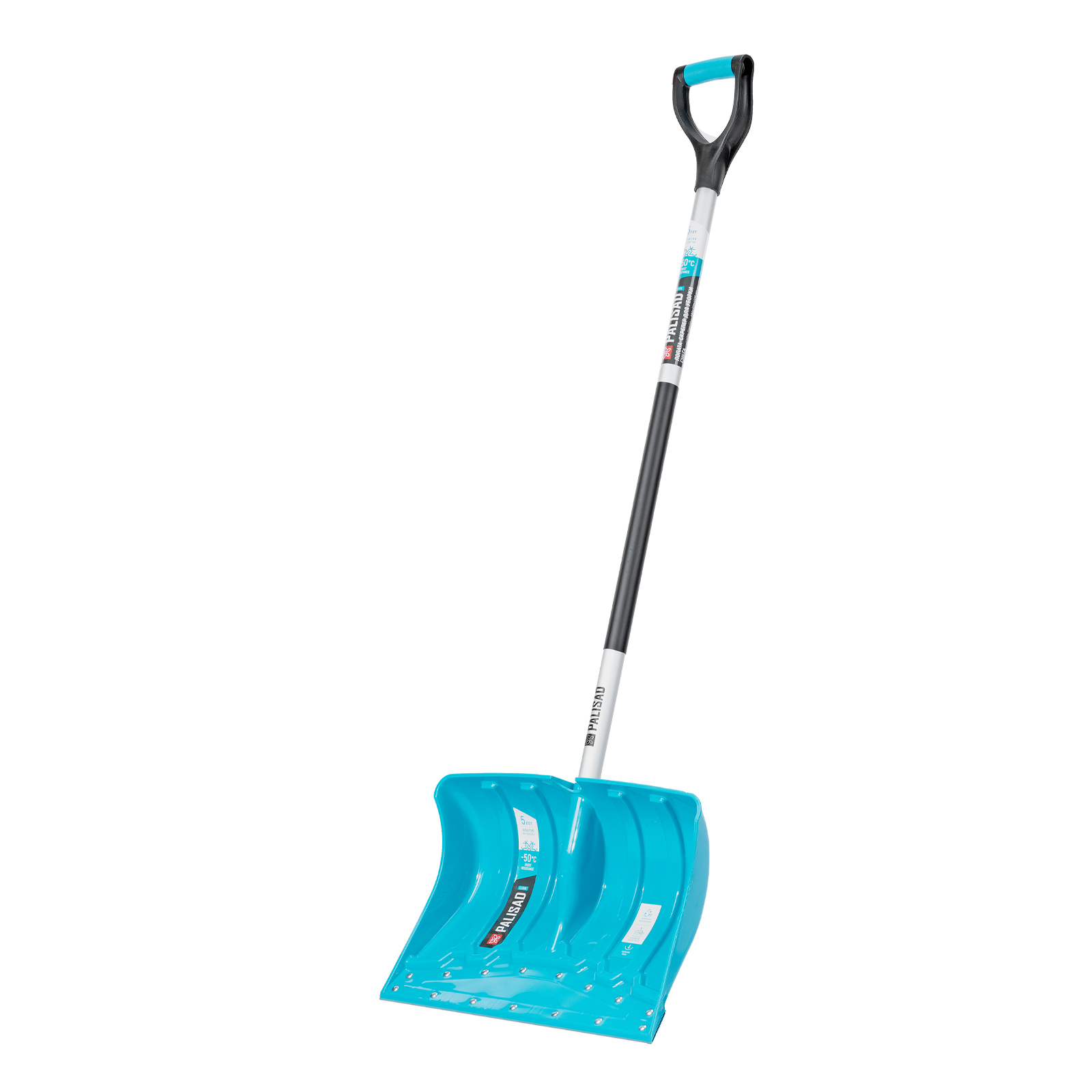Лопата-скрепер для уборки снега, полипропилен, 460х320х1300 мм, алюминиевый черенок, ПВХ, LUXE Palisad