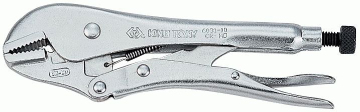 Зажим с фиксатором 254 мм, с прямыми губками KING TONY 6031-10R