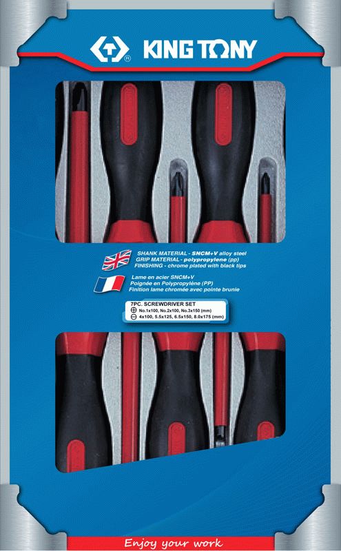 Набор отверток, диэлектрические, 7 предметов KING TONY 30617MR
