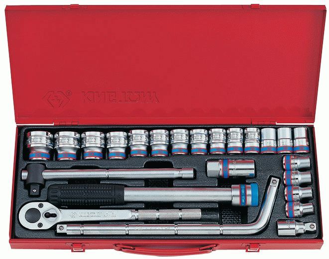 Набор торцевых головок с принадлежностями 1/2", двенадцатигранные, 10-32 мм, 24 предмета KING TONY 4033MR