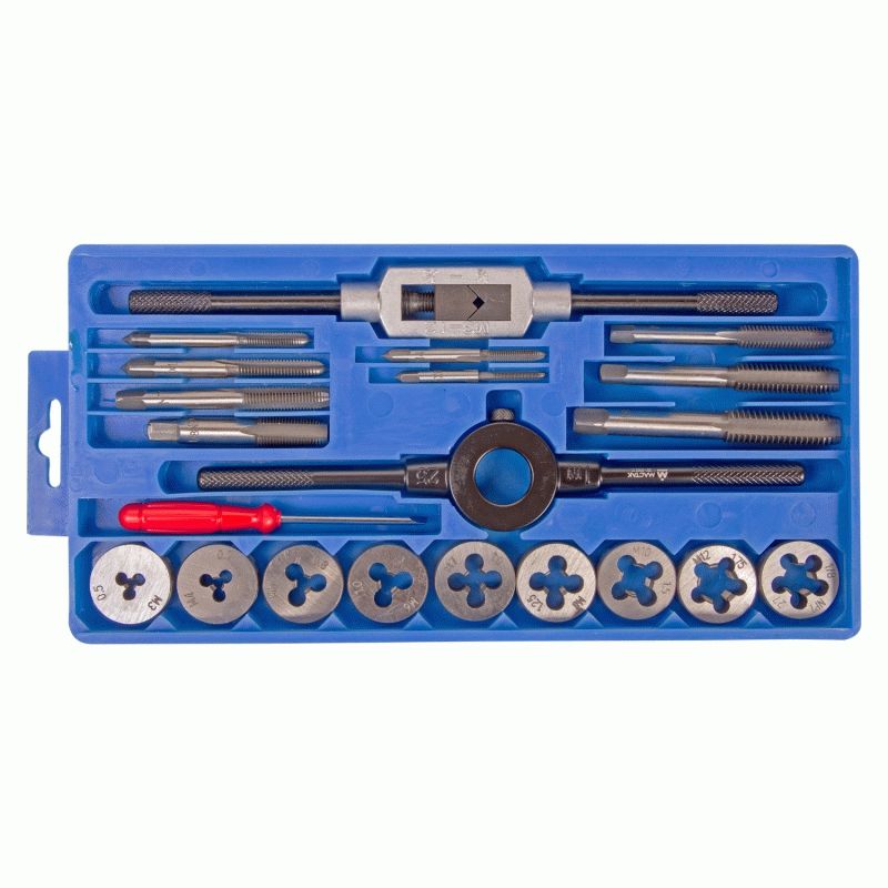 Набор метчиков и плашек HSS M3-M12, кейс, 21 предмет МАСТАК 351-00021C