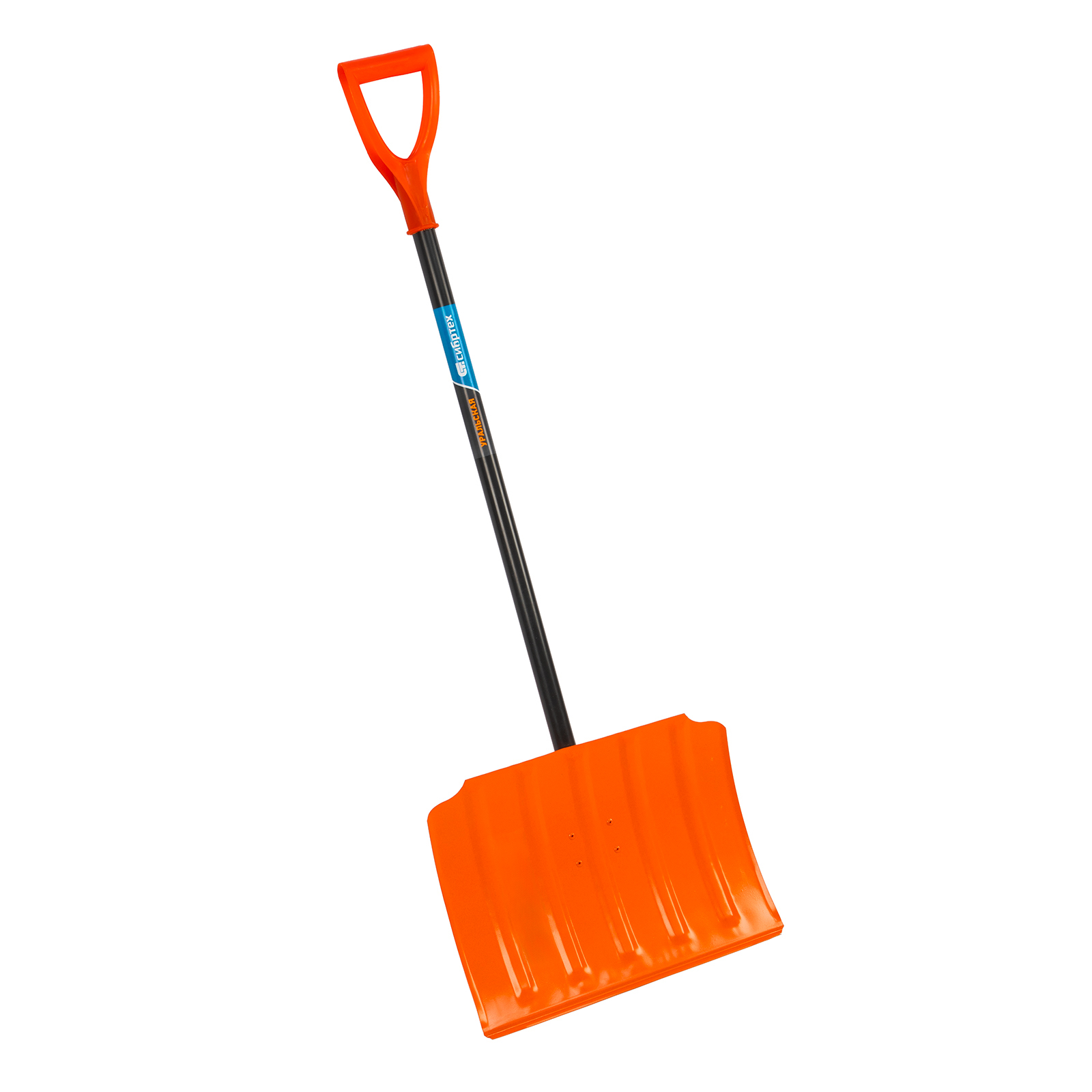 Лопата для уборки снега стальная, 470х335х1335 мм, стальной черенок, Сибртех