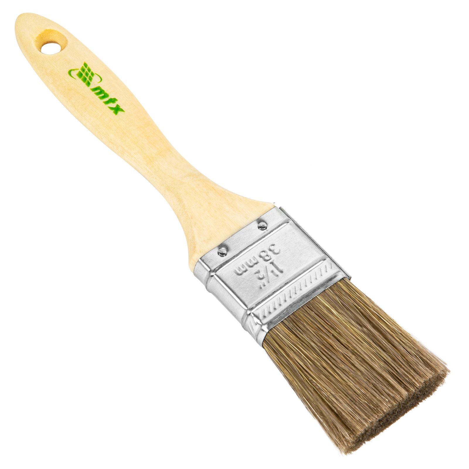 Кисть плоская "Евро" 1.5", смешанная щетина, деревянная ручка MTX