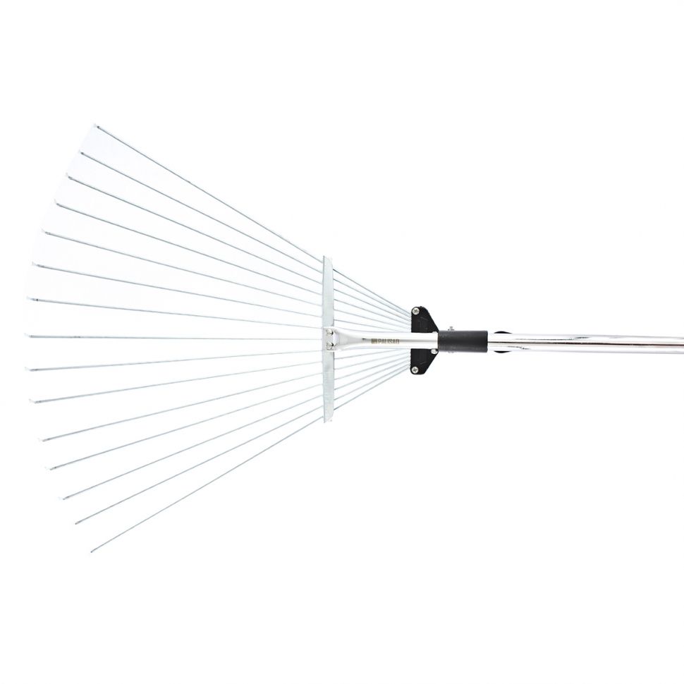 Грабли веерные стальные, 155 - 520 х 1200 - 1550 мм, 15 зубьев, раздвижные, стальной черенок, Palisad