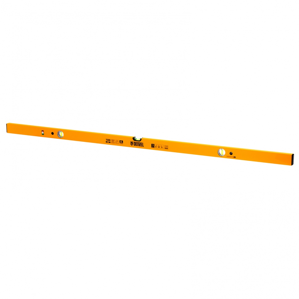 Уровень алюминиевый, 1500 мм, фрезерованный, 3 глазка Denzel