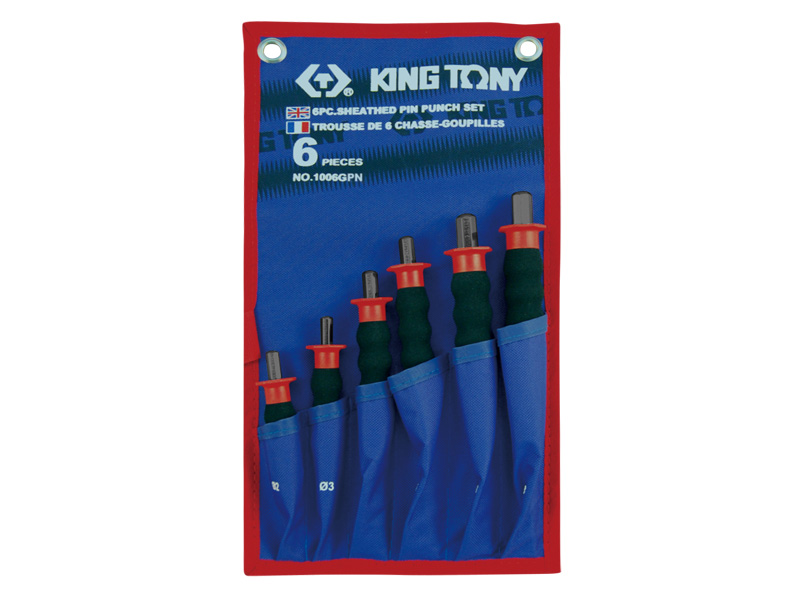 Набор выколоток с протектором, чехол из теторона, 6 предметов KING TONY 1006GPN