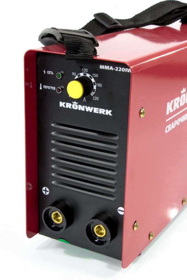 Аппарат инверторный дуговой сварки ММА-220IW, 220 А, ПВР 60%, диаметр электрода 1.6-5 мм, провод 2 м Kronwerk