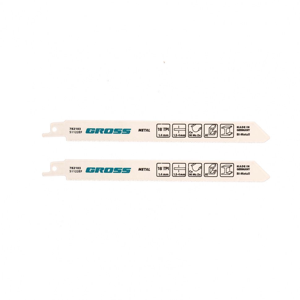 Полотна по металлу для сабельной пилы 4402 - S1122EF, 180 x 1.4 мм, 2 шт. Gross