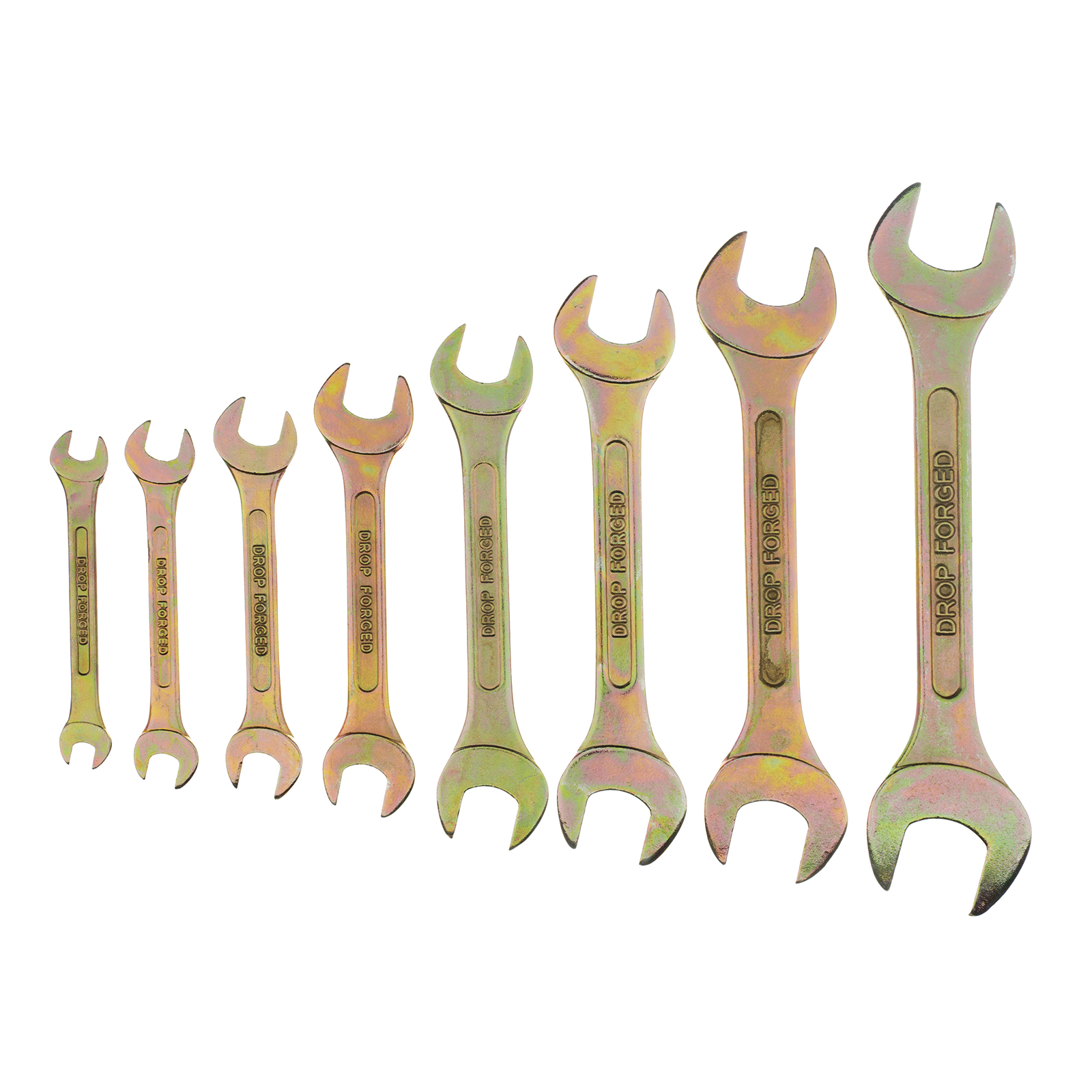 Набор ключей рожковых 6-22 мм, 8 шт, желтый цинк Сибртех