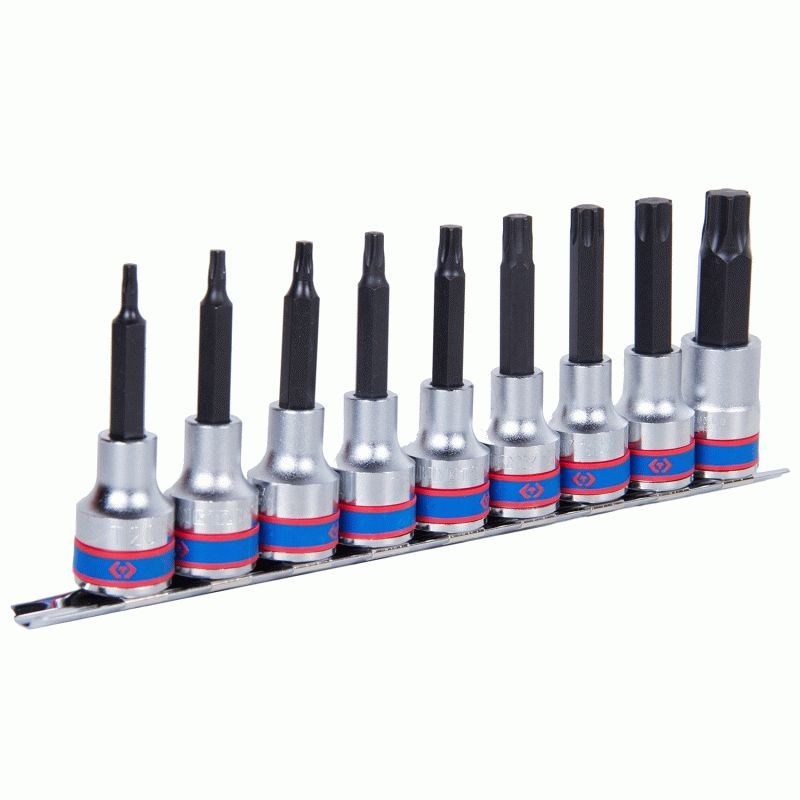 Набор торцевых насадок 1/2", Torx, Т20-Т60 мм, L = 80 мм, 9 предметов  KING TONY 4119PR10