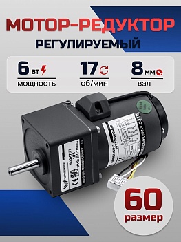 Регулируемый мотор-редуктор 60YT06WGV22X/60GK75H 6 Вт 17 об/мин 220 В